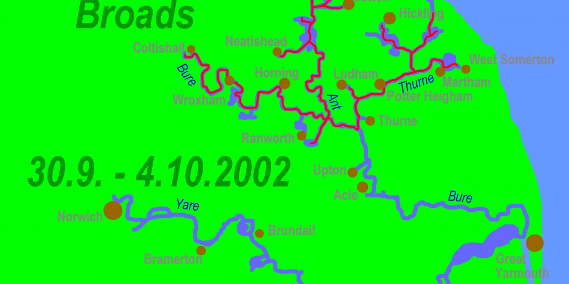 Karte Norfolk Broads Route